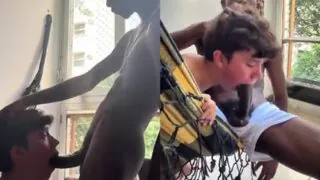 Carioca da pica enorme mostrou para o gringo prazer